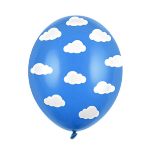 Sinivalkoiset ilmapallot, 6 kpl - pilvi
