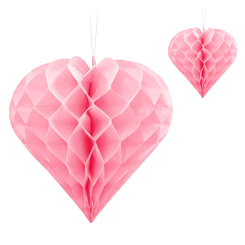 vaaleanpunainen sydänhunajakenno 30 cm