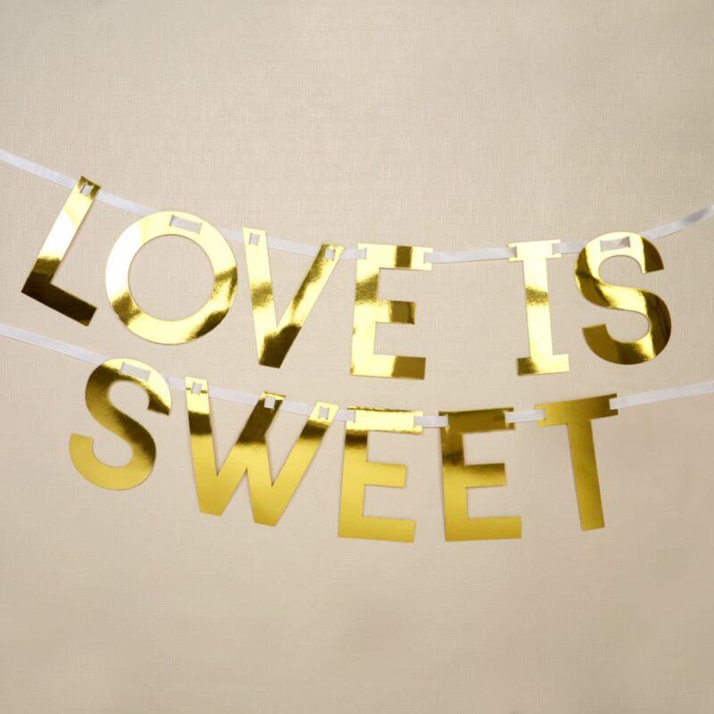 Love is sweet kirjainnauha kulta