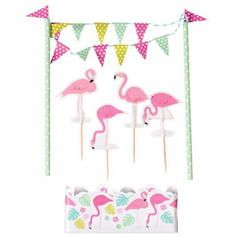 Flamingo-kakkukoristesetti 2