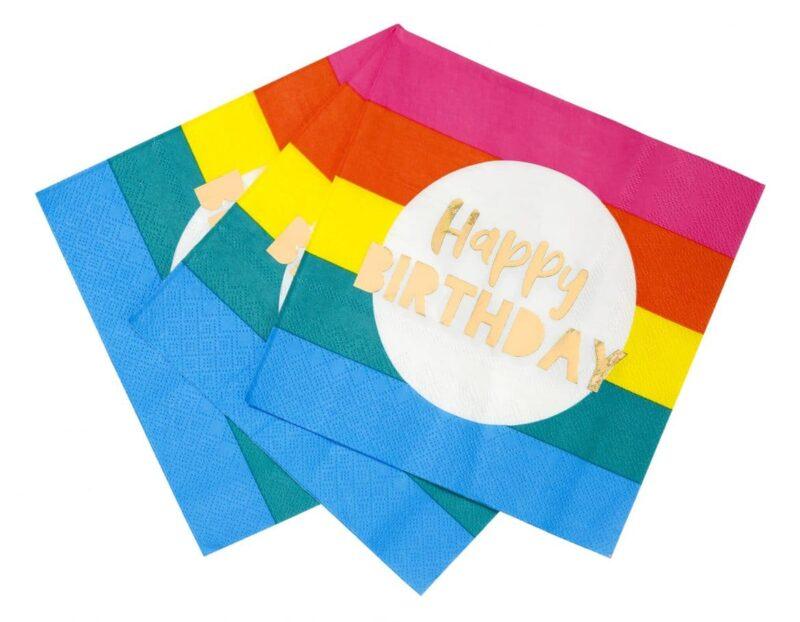 Rainbow happy birthday lautasliinat