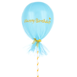 Happy Birthday tylli-ilmapallo - vaaleansininen