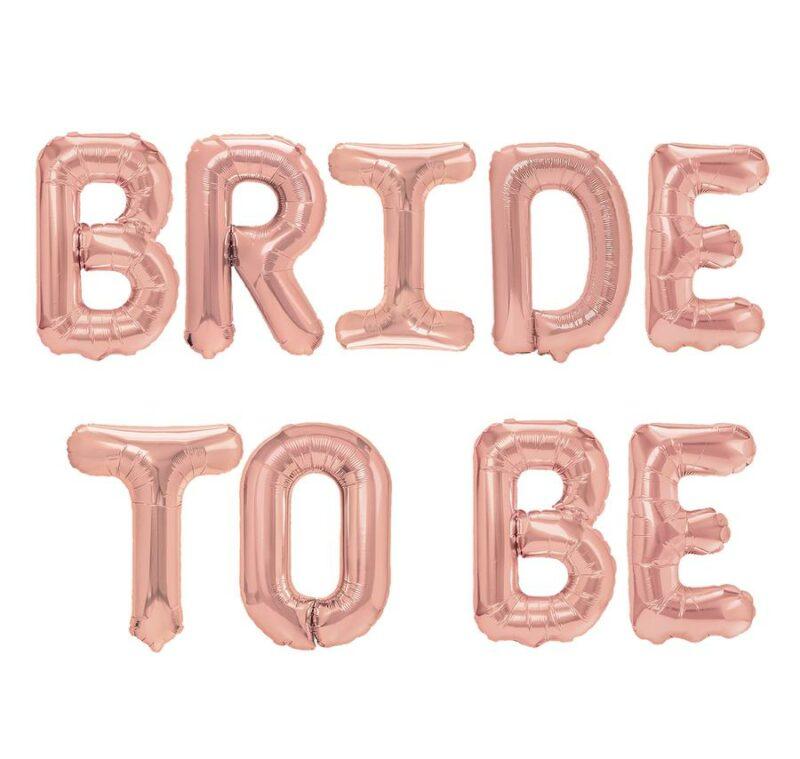 Ruusukultaiset Bride to be folioilmapallot