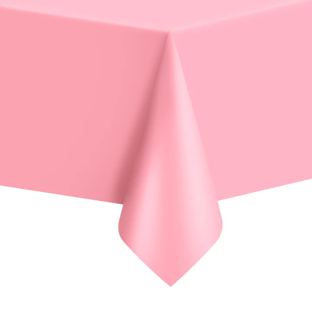 vaaleanpunainen muovipöytäliina